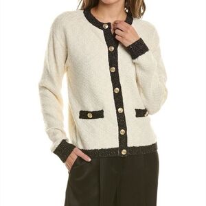 BCBGeneration Cream and Black Lady Sweater Old Money